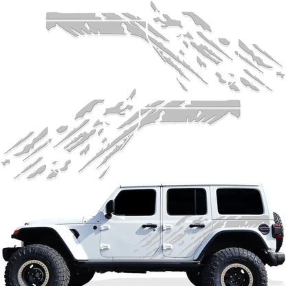 Jeep Wrangler JL 4-Door "Splash" Side Graphics Kit – 3M Vinyl Decal Wrap | 2018–2021 | Both Sides | 5 Colors - 200000182:173;5:100014064#both sides-200000182:193;5:100014064#both sides-200000182:350852;5:100014064#both sides-200000182:94;5:100014064#both sides-200000182:350686#rose red;5:100014064#both sides-  DRIVEN - 8