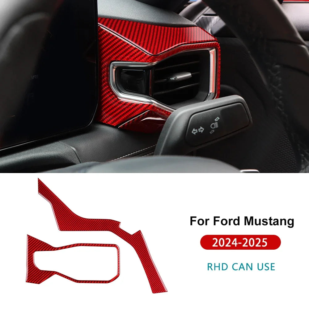 Real Soft Carbon Fiber Interior Trim for Ford Mustang GT / Dark Horse / EcoBoost (2024-2025) - 200000182:350853#Type B For LHD Black-200000182:350852#Type A For RHD Red-200000182:350850#Type A For RHD Black-200000182:350686#Type A For LHD Red-200000182:175#Type C For LHD Black-  DRIVEN - 18