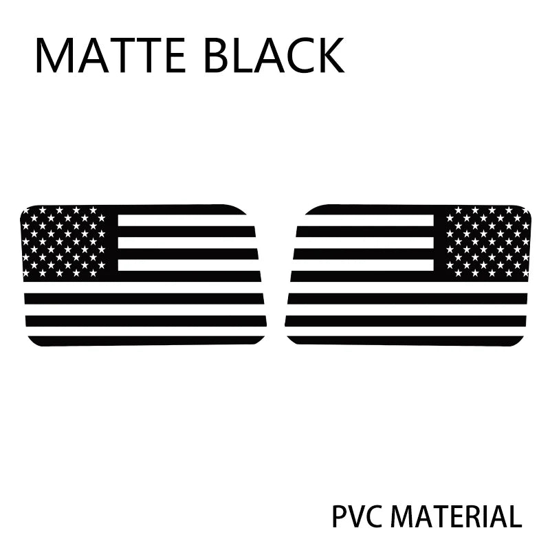 USA Flag Rear Window Decorative Decal for Jeep Wrangler (2021–2024) | Vinyl Cover Sticker - 200000182:201735810#M001A1 BLACK-200000182:771#M001A2 Matte black-  DRIVEN - 9