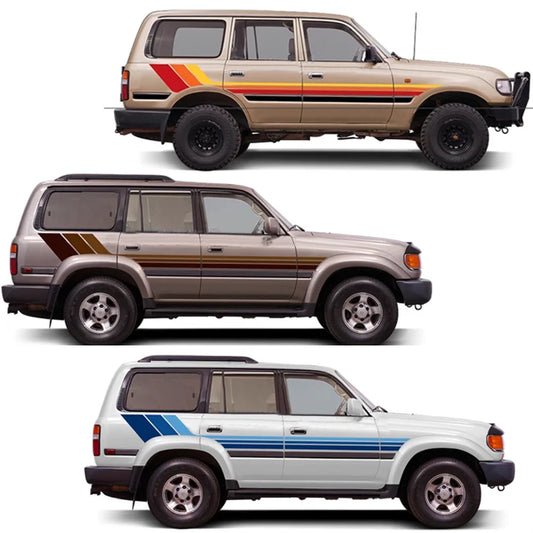 Tri-Color Waistline Stripe Decal for Toyota Land Cruiser 80 LC80 (1994–1997) | Blackout Vinyl Graphics - 200000182:173#C-  DRIVEN - 1