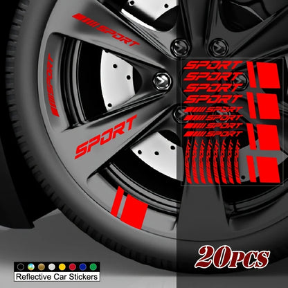 Sport Wheel Rim Decals | 20-Piece Waterproof Vinyl Sticker Set for Cars, Motorcycles & DIY - 14:29#Gold-14:10-14:200004890#black-14:200004889#laser-  DRIVEN - 1