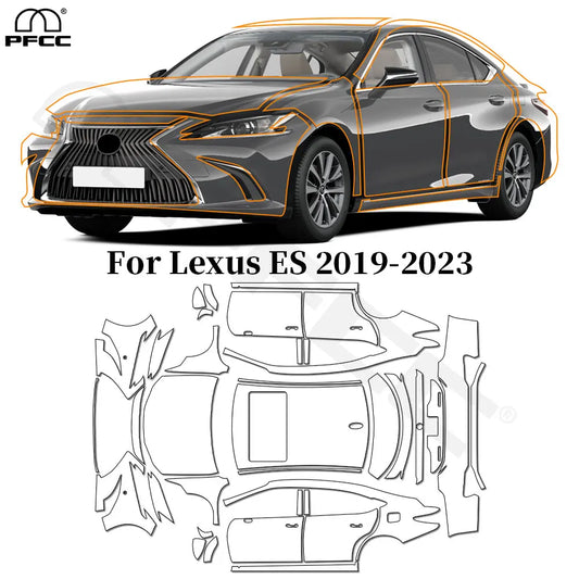 Precut PPF for Lexus ES 250 / 300h / 350 (2019–2023) | TPU Paint Protection Film Clear Bra - 200000182:173#Whole Set;5:200000990#Clear Film-  DRIVEN - 1