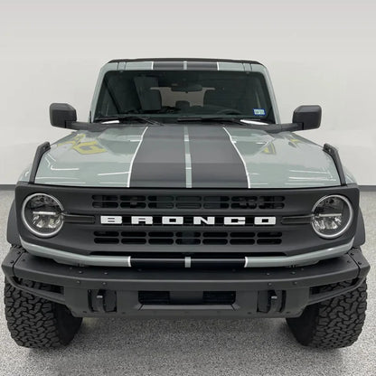 Matte Black Double Stripe Hood Scoop Decal for Ford Bronco (2021–2023) | Personalized Vinyl Overlay - 200000182:691#B-200000182:29#A-200000182:1052#E-200000182:10#C-200000182:496#G-  DRIVEN - 3