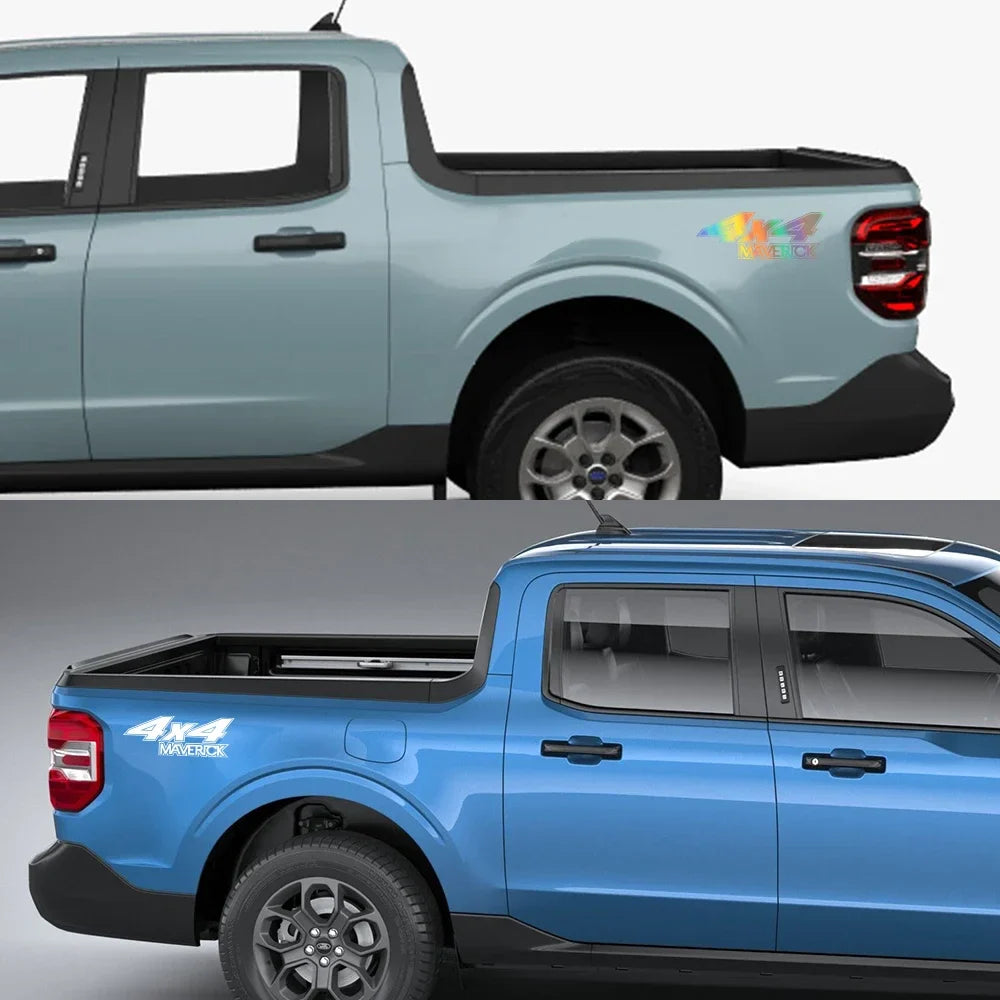 4x4 Rear Bed Side Decal for Ford Maverick XL / XLT / Lariat (2022) | Vinyl Truck Sticker - 200000182:200004890#Matt Black-200000182:771#Carbon Fiber-200000182:173#Glossy Blue-200000182:350850#Matt Gold-200000182:350853#Matt Silver-  DRIVEN - 4