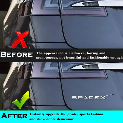 3D ABS SPACEX Letter Emblem Badge for Tesla Rear Tailgate / Trunk | Car Sticker - 14:200004890#Bright Black-14:200004889#Matte Black-  DRIVEN - 4
