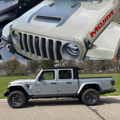 Jeep Gladiator Mojave Hood Decal – Vinyl Letter Graphic Sticker Set | Engine Hood Cover (2 Pcs) - 200000182:10#Glossy Red-200000182:350852#Black Red-200000182:193#Glossy Black-200000182:29#Glossy White-  DRIVEN - 4