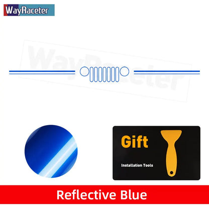 Jeep Wrangler & Gladiator Reflective Grill & Windshield Decal – Vinyl Window Graphic | JK JL, Gladiator, Renegade - 200000182:350853#B green-200000182:200211869#B orange-200000182:496#B white-200000182:350686#B red-200000182:1052#B blue-  DRIVEN - 18