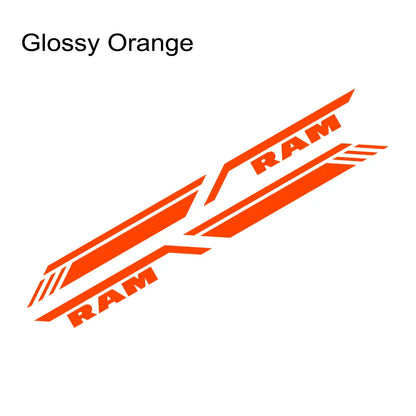 Bed Side Stripe Decal for Dodge RAM 1500 / 2500 / 3500 Rebel / TRX | Pickup Vinyl Graphic - 200000182:29#Glossy White-200000182:350852#Glossy Orange-200000182:173#Matt Gold-200000182:691#Glossy Gray-200000182:366#Glossy Yellow-  DRIVEN - 15