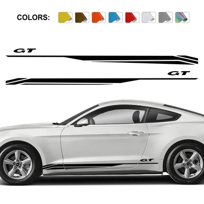 Door Side Graphic Stripe Decal for Ford Mustang GT 350 / 500 / GT4 / GT5 | Color Change Vinyl - 200000182:173#Matt Black-200000182:175#Glossy Blue-200000182:366#Glossy Yellow-200000182:350852#Glossy Orange-200000182:10#Glossy Red-  DRIVEN - 2