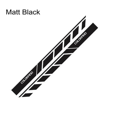 Door Side Skirt Stripe Decal for Chevrolet Colorado | 2-Piece Vinyl Truck Graphic - 200000182:350853#Carbon Fiber-200000182:350850#Matt Black-200000182:1052#Colorful Laser-200000182:496#Matt Silver-200000182:173#Matt Gold-  DRIVEN - 12