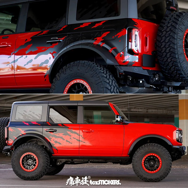 Custom Sports Decoration Vinyl Decal Kit for Ford Bronco | KK Film Body Wrap - 200000182:193#matte black-200000182:29#other colors-  DRIVEN - 1
