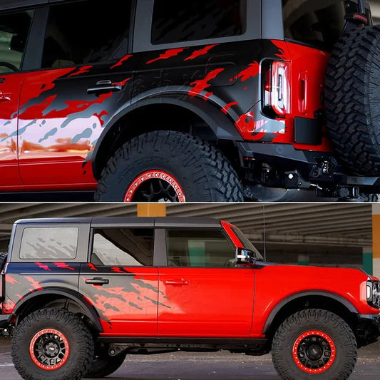 Custom Sports Decoration Vinyl Decal Kit for Ford Bronco | KK Film Body Wrap - 200000182:193#matte black-  DRIVEN - 1