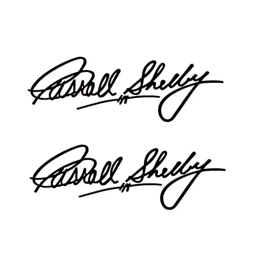 Carroll Shelby Interior & Window Vinyl Decal for Ford Mustang | 2-Piece Sticker - 200000182:175;355:203282824#15cm long-200000182:175;355:203282825#20cm long-200000182:366;355:203282825#20cm long-200000182:175;355:203282823#10cm long-200000182:366;355:203282823#10cm long-  DRIVEN - 8