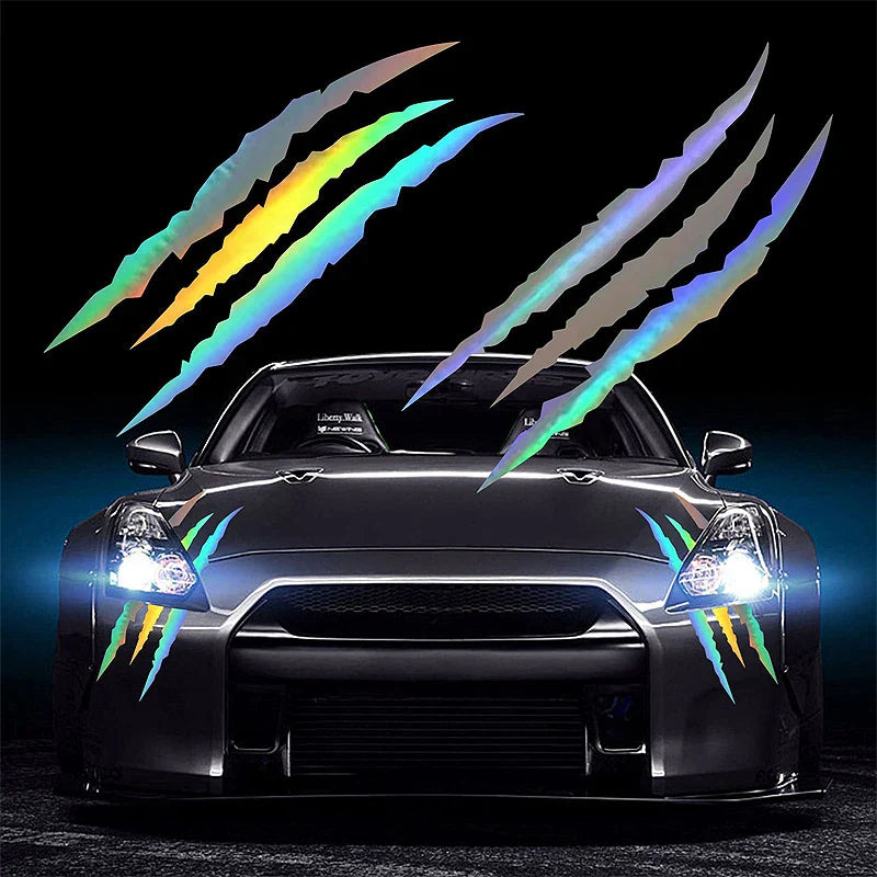 Ghost Claw Hood Vinyl Sticker | Creative Reflective Modification Decal for Cars - 200000182:29#Lights eyebrow White-200000182:193#Lights eyebrow Black-200000182:10#Lights eyebrow blue-200000182:691#Lights eyebrow Red-200000182:366#Lights hood Black-  DRIVEN - 11