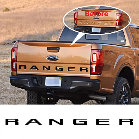 Tailgate Insert & Indent Letter Decal for Ford Ranger (2019–2021) | Vinyl Truck Sticker - 200000182:1052#Matt Black-  DRIVEN - 2