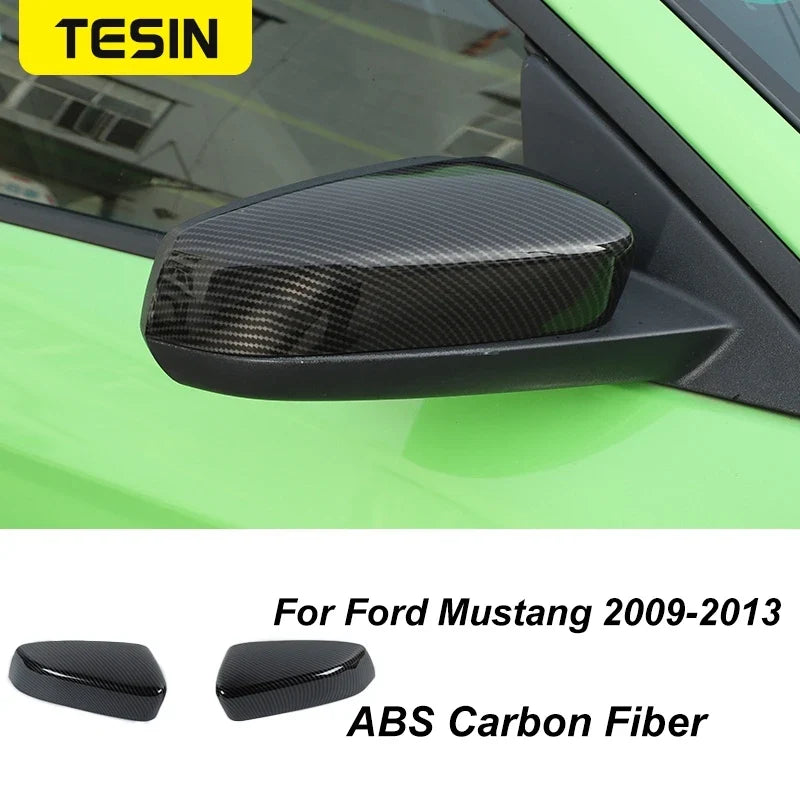 Carbon Fiber Grain Interior & Exterior Decoration Sticker for Ford Mustang (2009-2014) | Kit - 200000182:200013901#Door lock pin ring-200000182:202530813#Front fog lamp decor-200000182:200006158#Dashboard Panel-200000182:40808150#Headlight switch-200000182:200003699#Start key socket-  DRIVEN - 6
