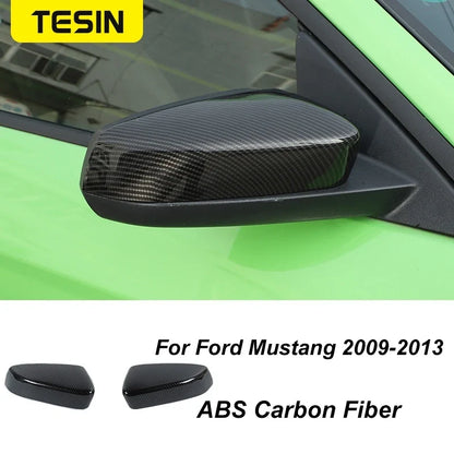 Carbon Fiber Grain Interior & Exterior Decoration Sticker for Ford Mustang (2009-2014) | Kit - 200000182:200013901#Door lock pin ring-200000182:202530813#Front fog lamp decor-200000182:200006158#Dashboard Panel-200000182:40808150#Headlight switch-200000182:200003699#Start key socket-  DRIVEN - 6