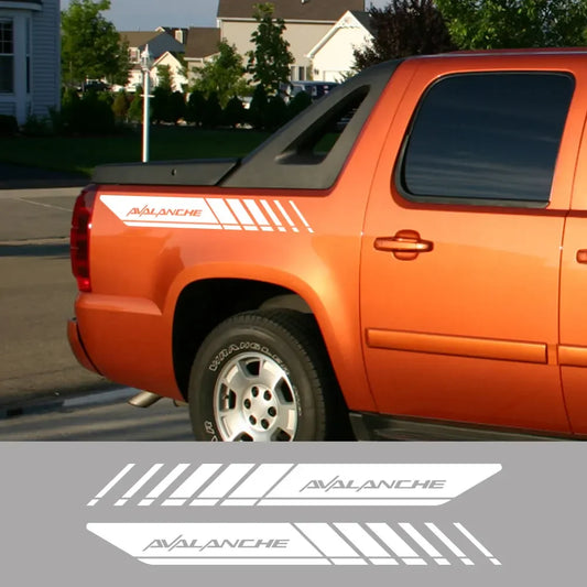 Rear Trunk Side Decal for Chevrolet Avalanche | Vinyl Truck Graphics 2-Pack - 200000182:29#Glossy White-  DRIVEN - 2