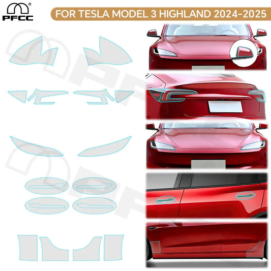 Precut PPF for Tesla Model 3 Highland (2024–2025) | TPU Headlight, Mirror & Door Handle Protection - 200000182:350852#Headlight film;5:200000990#For Tesla Model 3-  DRIVEN - 1