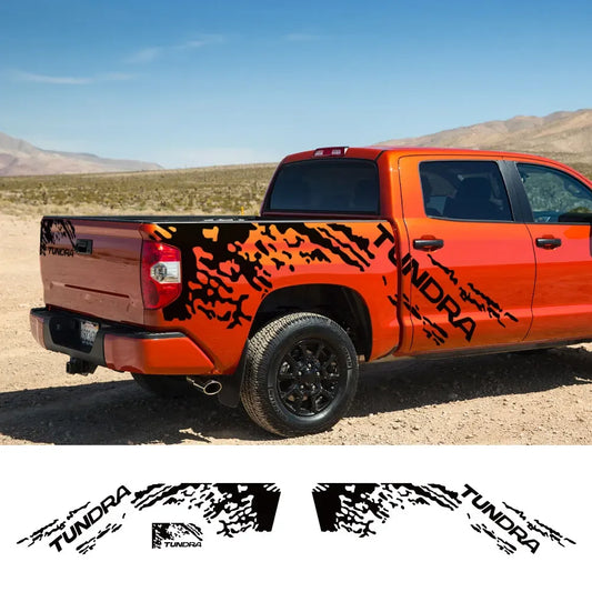 Splash Grunge Body Side Decal for Toyota Tundra TRD / Limited / SR5 / Platinum | 3-Piece Vinyl Kit - 200000182:350850#Glossy Black-  DRIVEN - 2