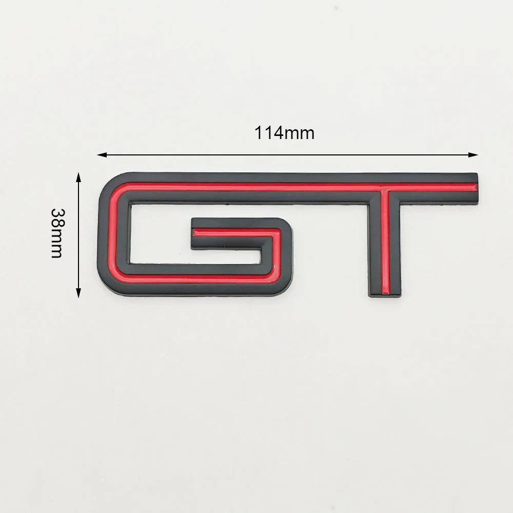 3D Chrome Metal GT Logo Trunk Badge | Ford F-150 / Mustang / Explorer / Ranger Decal - 200000182:691#Chrome Black-200000182:29#Black Red-200000182:193#Chrome Red-  DRIVEN - 3