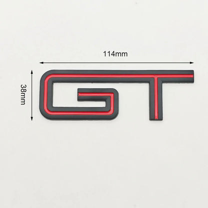 3D Chrome Metal GT Logo Trunk Badge | Ford F-150 / Mustang / Explorer / Ranger Decal - 200000182:691#Chrome Black-200000182:29#Black Red-200000182:193#Chrome Red-  DRIVEN - 3