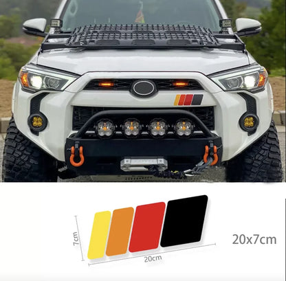 Retro Tri-Color Sunset Stripe Decal for Toyota 4Runner (2009–2024) | Fender, Hood, Trunk & Grille Vinyl - 200000182:366#E-200000182:10#D-200000182:193#A-200000182:691#C-200000182:29#B-  DRIVEN - 7