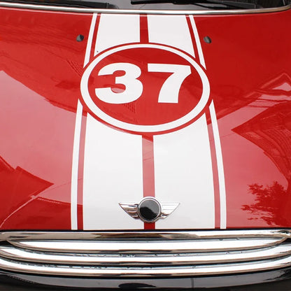 Hood & Rear Door Graphic Decal for Mini Cooper F55 (2015–2016) / F56 (2014–2016) | Vinyl Sticker Kit - 200000182:691#red-200000182:10#gold-200000182:350852#silver-200000182:193#black-200000182:29#white-  DRIVEN - 3