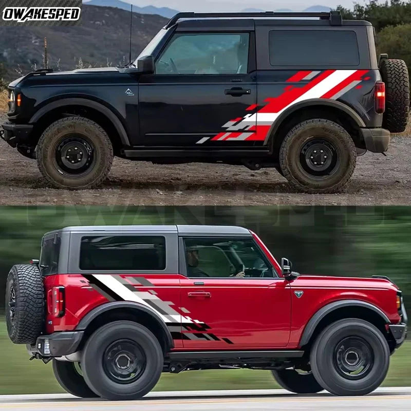 Racing Sport Body Side Decal for Ford Bronco & SUV Hardcore / Raptor Style | Vinyl Wrap Sticker - 200000182:193#G-D G-S-W-200000182:29#G-D G-L G-S-200000182:691#R-S-W-200000182:10#G-D G-S-200000182:350852#DIY color-  DRIVEN - 3