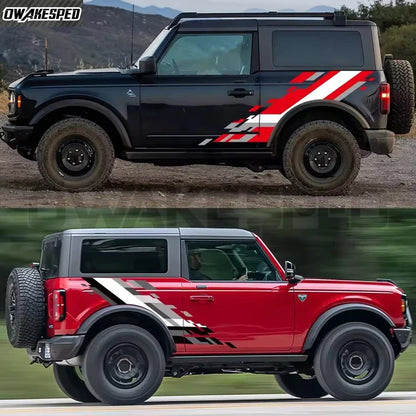 Racing Sport Body Side Decal for Ford Bronco & SUV Hardcore / Raptor Style | Vinyl Wrap Sticker - 200000182:193#G-D G-S-W-200000182:29#G-D G-L G-S-200000182:691#R-S-W-200000182:10#G-D G-S-200000182:350852#DIY color-  DRIVEN - 3