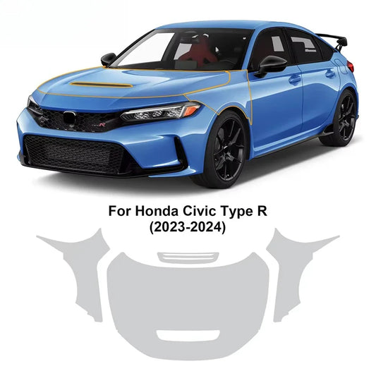 Precut PPF for Honda Civic Type R (2023–2024) | TPU Paint Protection Film Clear Bra - 14:29#Hood;5:200000990#Clear Film-  DRIVEN - 1