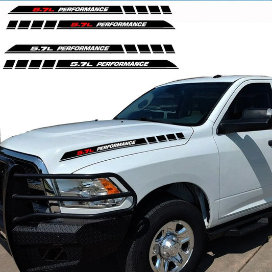 5.7L Performance Hood Vinyl Decal Emblem for Dodge RAM 1500 / 2500 | Truck Graphic Sticker - 200000182:29#white-  DRIVEN - 1