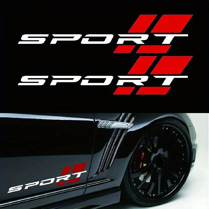 Sport Style Body & Fender Decal | 2-Piece Waterproof Vinyl Sticker for Cars, Motorcycles & Helmets - 14:200004889#black-14:200004890#white and red-  DRIVEN - 2