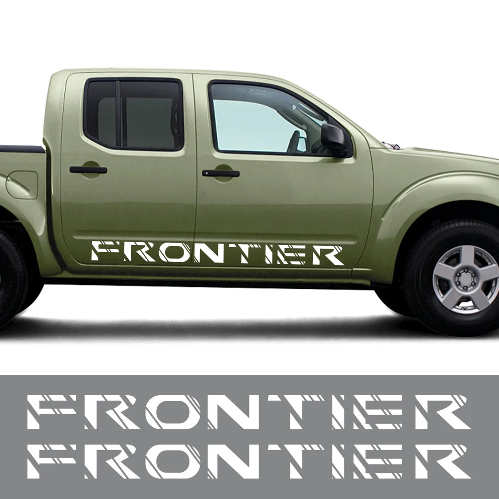 Door Side Stripe Decal for Nissan Frontier D40 / D22 / NP300 | 2-Piece Pickup Truck Vinyl Graphic - 200000182:193#Glossy Black;5:200000990#170X13CM-200000182:193#Glossy Black;5:361385#190X14CM-200000182:29#Glossy White;5:200000990#170X13CM-200000182:29#Glossy White;5:361385#190X14CM-200000182:691#Glossy Gray;5:200000990#170X13CM-  DRIVEN - 1