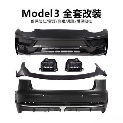 Complete Modified Body Kit for Tesla Model 3 (2018–2022) | Front & Rear Bumper Assembly (MaiAutoR) - 14:200004889#tail wing side skirt-14:200004890#front bumper-14:200004891#rear bumper-14:200003699#set-  DRIVEN - 6