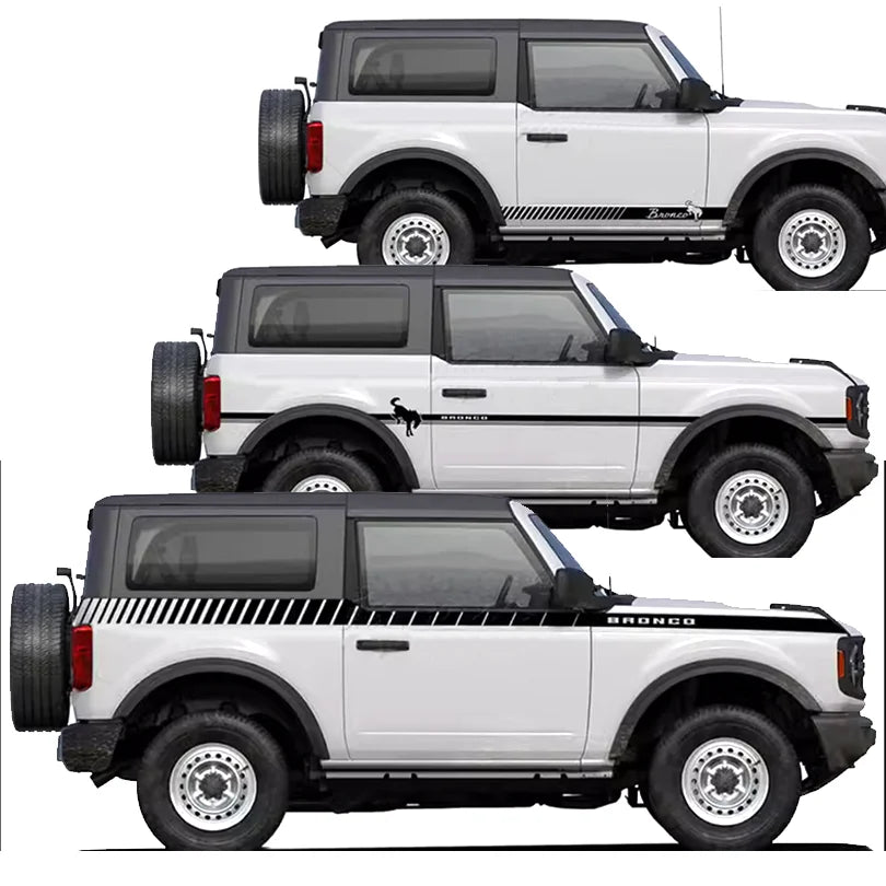 Matte Black Side Waistline Stripe Decal for Ford Bronco 2-Door (2021–2023) | Vinyl Body Line Overlay Pair - 200000182:1052#F-200000182:350853#B-200000182:10#C-200000182:366#G-200000182:175#E-  DRIVEN - 1