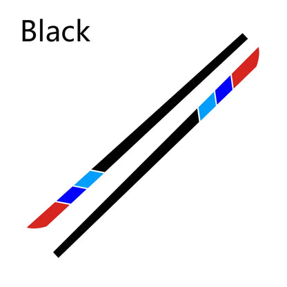 Side Stripe Decal DIY for BMW E46 / E60 / E90 / F30 / F10 | 2-Piece 78.7"x5.1" Vinyl - 200000182:193#Black-200000182:29#White-  DRIVEN - 7