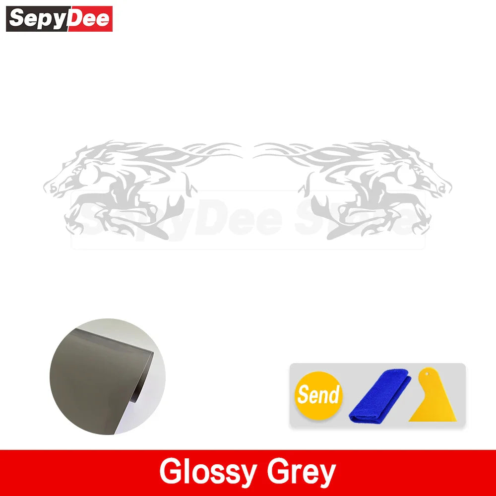 Running Horse Side & Rear Fender Decal | 2-Piece Vinyl for Mustang, Challenger, Porsche & Ford - 200000182:200211869#Silver Grey;5:100014065#100x50CM-200000182:200211869#Silver Grey;5:361386#60x30CM-200000182:200211869#Silver Grey;5:100014064#80x40CM-200000182:200211869#Silver Grey;5:200000990#40x20CM-200000182:200211869#Silver Grey;5:361385#50x25CM-  DRIVEN - 17
