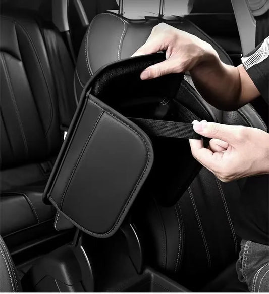 Leather Center Console Armrest Pad & Storage Pocket for Ford F-150 | Brown / Black / Red - 200000182:691#F-Brown-F150;200007763:201336100-  DRIVEN - 2