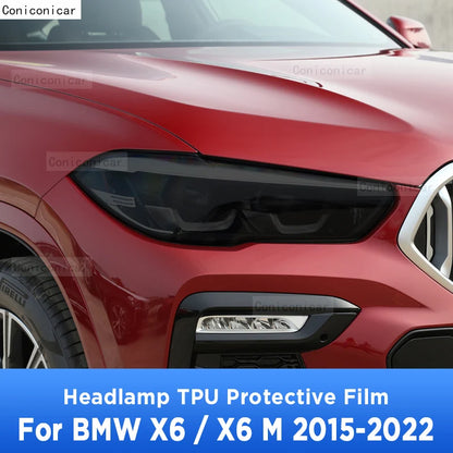 Headlight Anti-Scratch Film for BMW X6 F16 / G06 / X6M F86 / F96 (2015-2022) | Exterior Vinyl - 200000182:193#2015-2019-200000182:29#2020-2022-  DRIVEN - 1