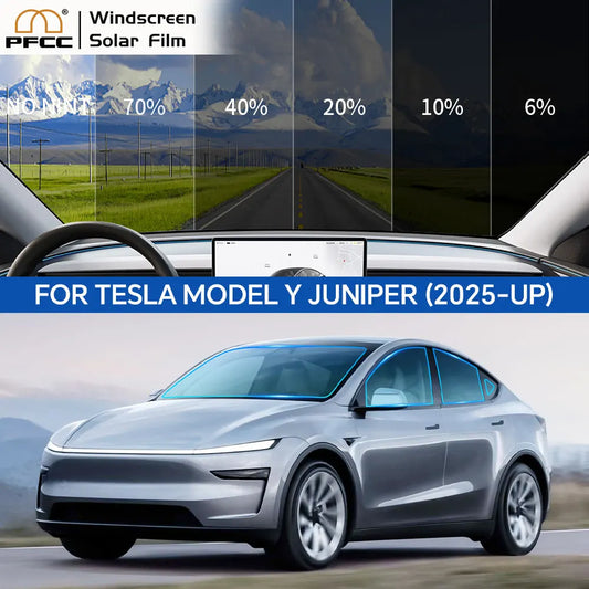 Precut Window Privacy Tint Film for Tesla Model Y Juniper (2025–2026) | Heat & UV Protection - 200000182:10#Front Windshied;355:203287812;5:4183#C-75-  DRIVEN - 1