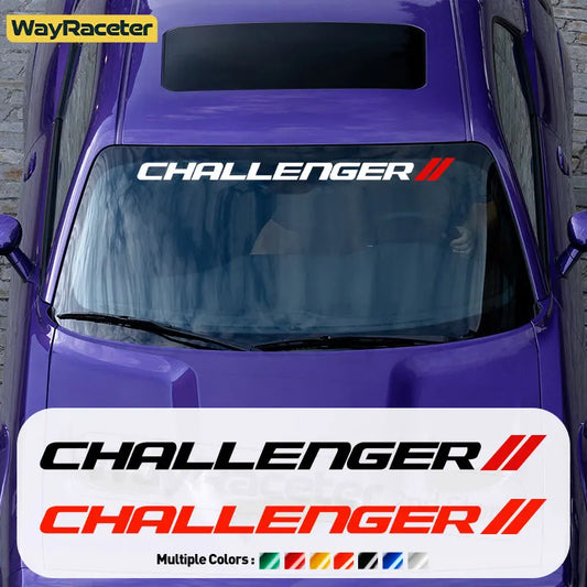 Dodge Challenger Reflective Front Windshield Vinyl Decal – Windscreen Sticker | Hellcat, SRT, Demon | 12 Colors - 200000182:496#Reflective yellow-  DRIVEN - 1