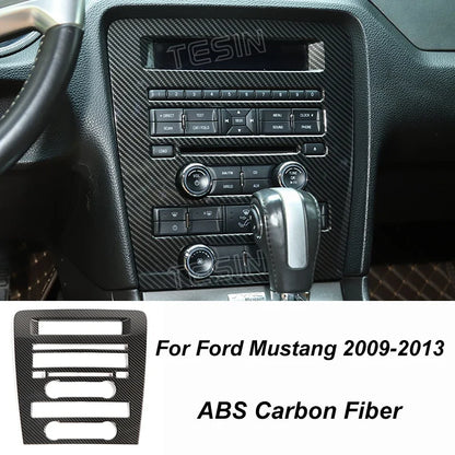 Carbon Fiber Grain Interior & Exterior Decoration Sticker for Ford Mustang (2009-2014) | Kit - 200000182:200013901#Door lock pin ring-200000182:202530813#Front fog lamp decor-200000182:200006158#Dashboard Panel-200000182:40808150#Headlight switch-200000182:200003699#Start key socket-  DRIVEN - 9