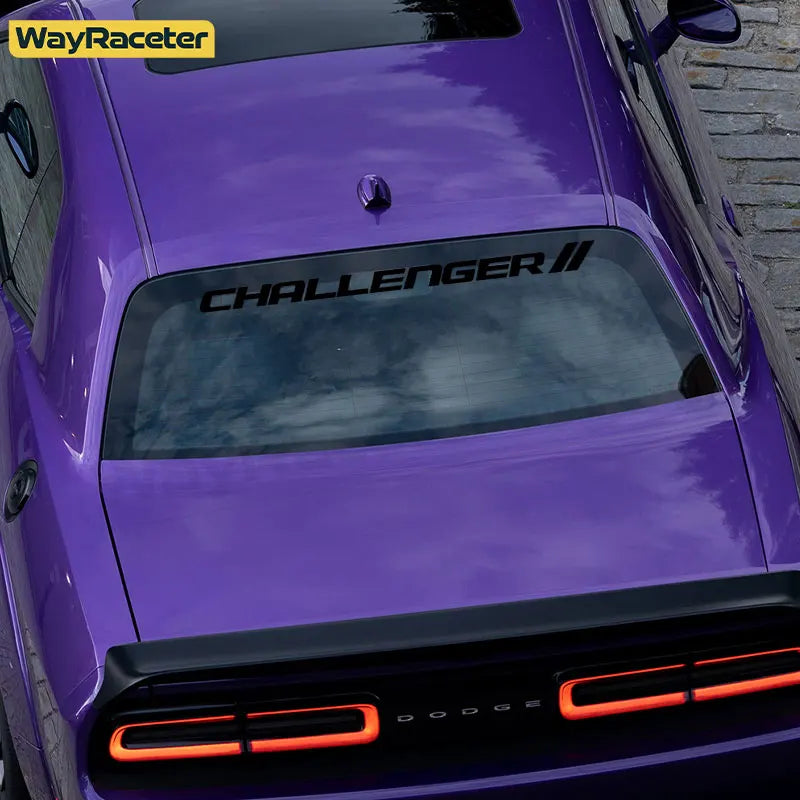 Dodge Challenger Reflective Front Windshield Vinyl Decal – Windscreen Sticker | Hellcat, SRT, Demon | 12 Colors - 200000182:496#Reflective yellow-200000182:350686#Reflective blue-200000182:1052#Reflective green-200000182:350850#Reflective orange-200000182:350852#Red and green-  DRIVEN - 6
