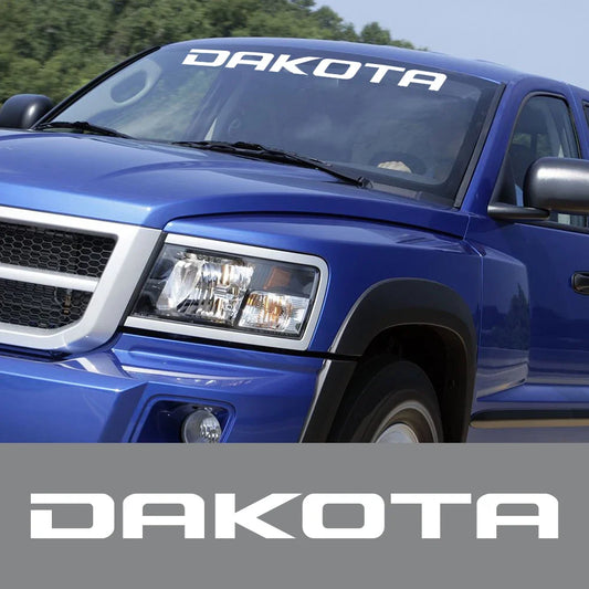 Front Windshield Decal for Dodge Dakota SLT / SXT / 5.9 / R/T | Vinyl Truck Window Sticker - 200000182:691#Glossy Gray-  DRIVEN - 1