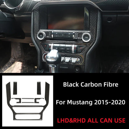 Carbon Fiber GPS Navigation Trim Frame for Ford Mustang GT (2015-2021) | Interior Vinyl Decal - 200000182:193#a set(Black)-200000182:350850#style A(Red)-200000182:350853#style B(Black)-200000182:10#a set(Red)-  DRIVEN - 7
