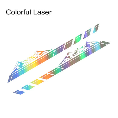 Mountain Peak Off-Road Vinyl Decal for Suzuki Jimny & Ford Bronco | 2-Piece Body Sticker - 200000182:771#Matt Silver-200000182:200006152#Colorful Laser-200000182:200004890#Carbon Fiber-200000182:173#Matt Black-200000182:350853#Glossy White-  DRIVEN - 12