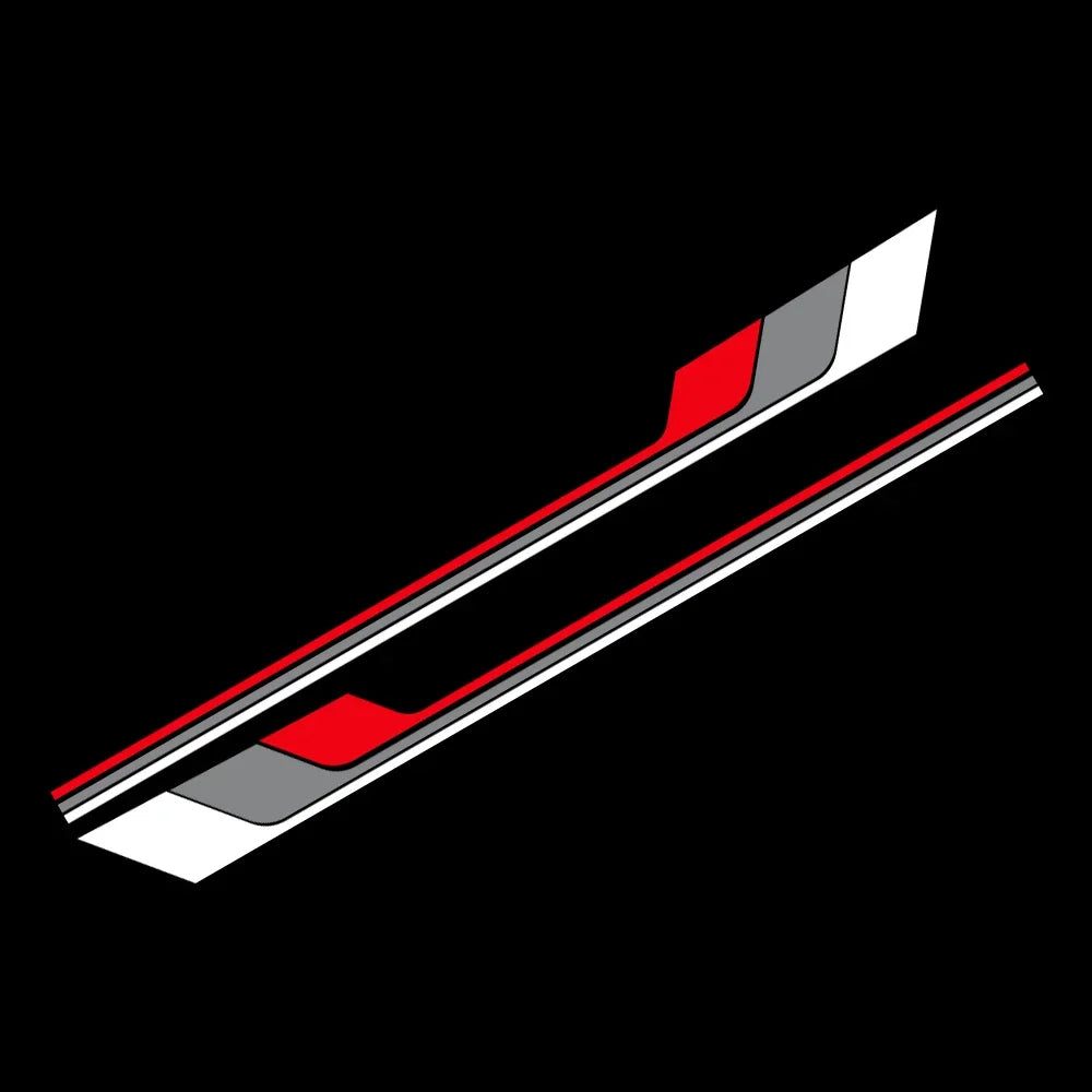 Tricolor Door Side Skirt Trim Decal for Audi TT (8N MK1, 8J MK2, 8S MK3) | 2-Piece Vinyl Coupe Graphic - 200000182:10#Black Gray Red-200000182:691#Black-200000182:29#White Gray Red-200000182:193#White-  DRIVEN - 9