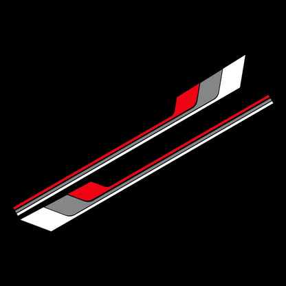 Tricolor Door Side Skirt Trim Decal for Audi TT (8N MK1, 8J MK2, 8S MK3) | 2-Piece Vinyl Coupe Graphic - 200000182:10#Black Gray Red-200000182:691#Black-200000182:29#White Gray Red-200000182:193#White-  DRIVEN - 9