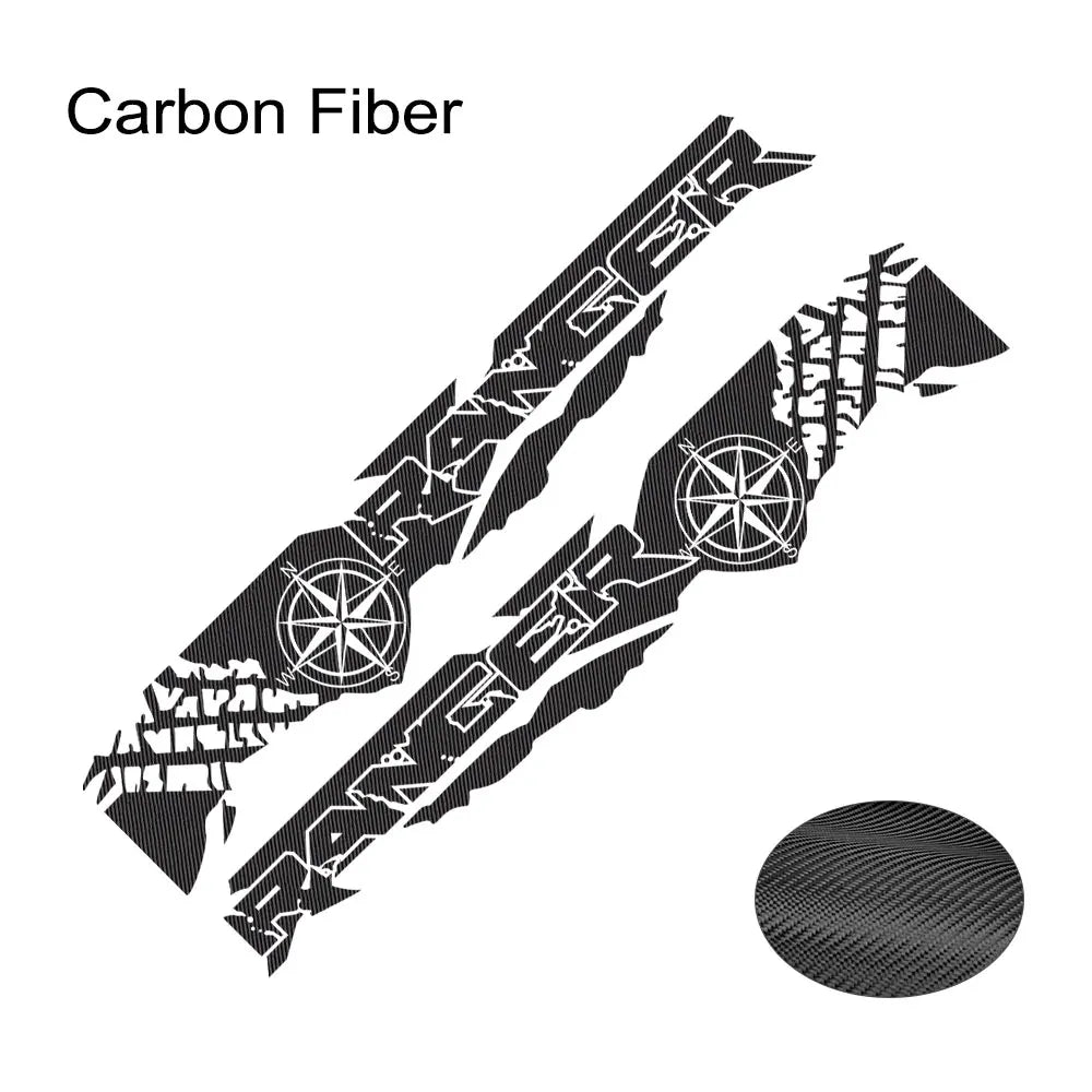 Tire Print & Compass Adventure Tail Decal for Ford Ranger Raptor Pickup | Off-Road Vinyl Graphics - 200000182:350850#Matt Gold-200000182:350686#Colorful Laser-200000182:350853#Matt Silver-200000182:350852#Glossy Orange-200000182:29#Glossy White-  DRIVEN - 15